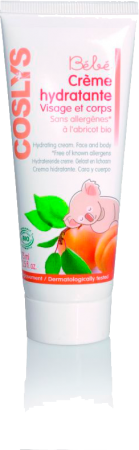 COSLYS Биоорганический детский крем увлажняющий с маслом абрикоса для лица и тела 75 мл