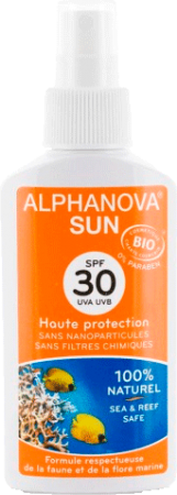 Солнцезащитное молочко высокой степени защиты (UVA, UVB) SPF30 БИО, спрей. ALPHANOVA Sun
